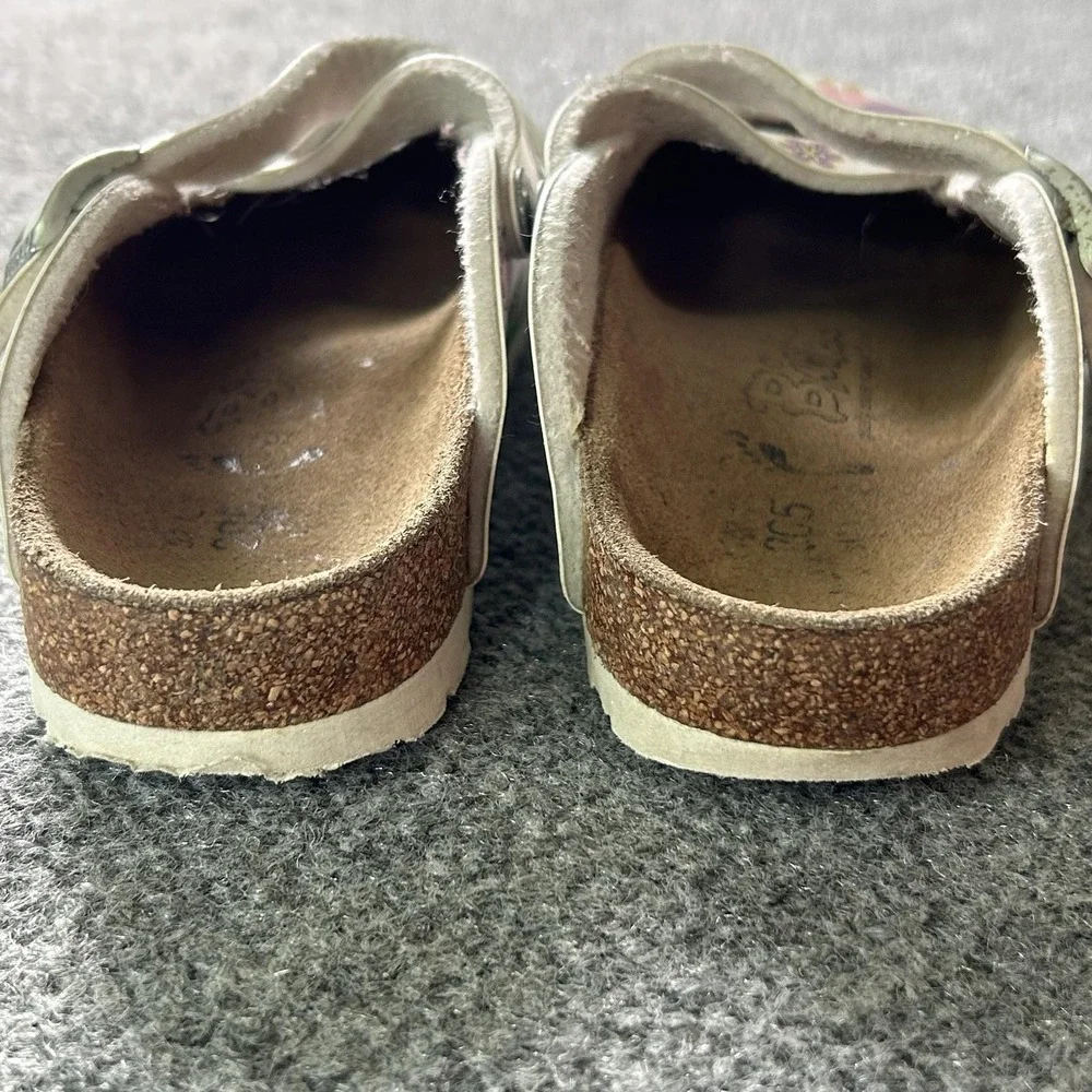 Birki's Shoes Girls Size 13 White Fairy Horse Clog Sandals Buckle Germany